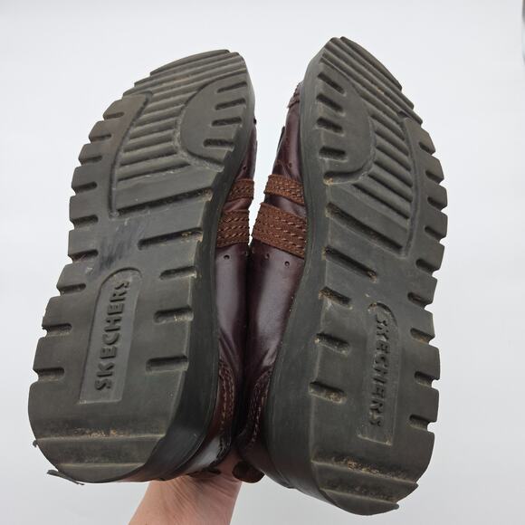 Vintage Y2K Skechers Jammers Platform Oxford Lace Up Shoes Size 9 Brown Chunky - Picture 8 of 9
